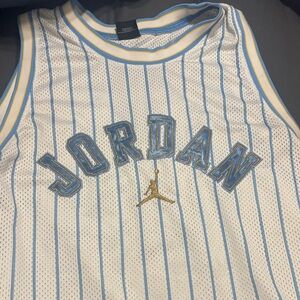 Jordan Kids White and Blue Pinstripe Jersey